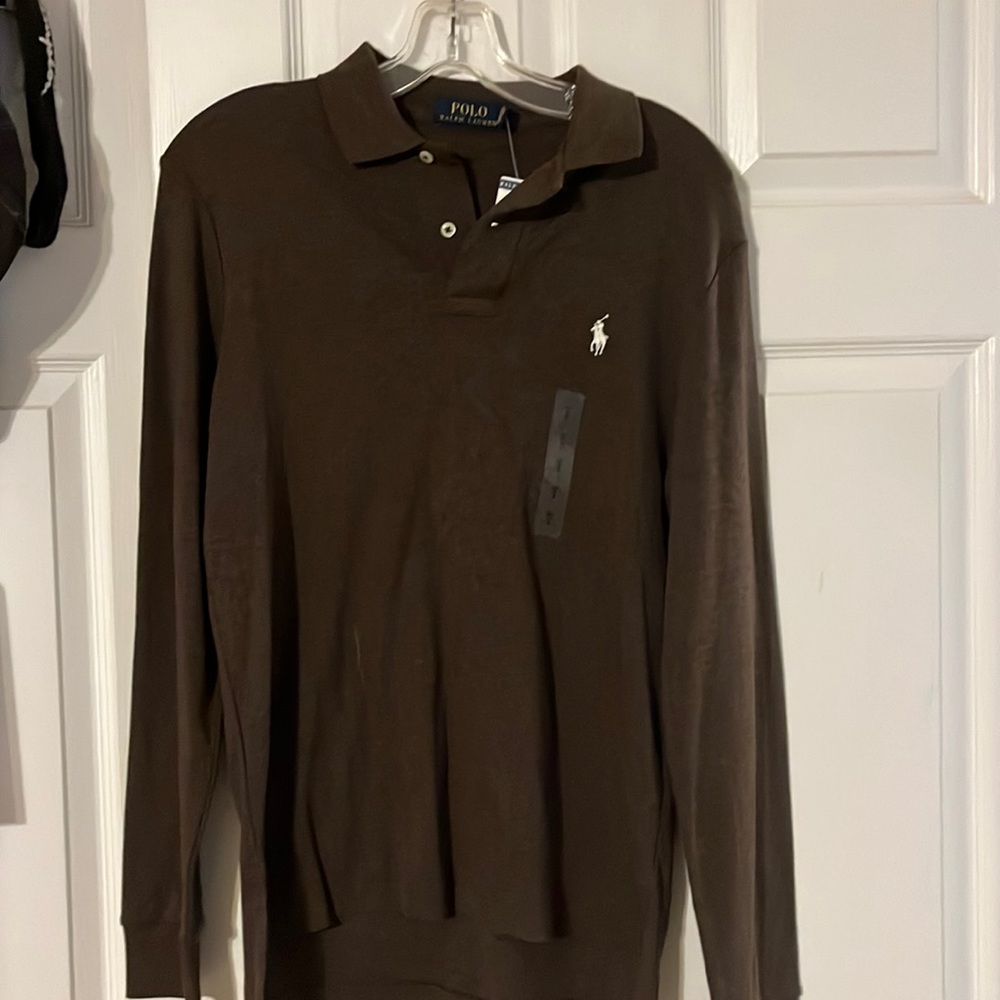 NWT dark brown polo